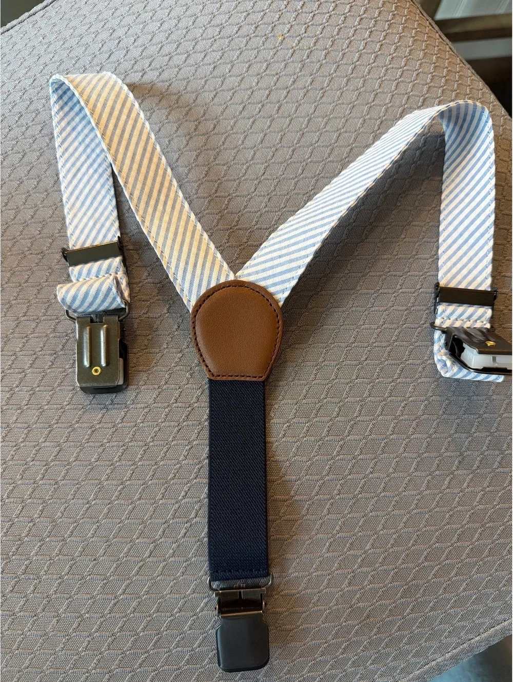 Janie and Jack Baby Boys' Blue and White Striped Suspenders, Size 12 to 24 Month